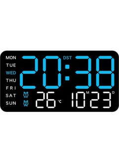 Borderless Digital Wall Clock with Adjustable LED Color Display – Multi-Function Voice-Controlled Clock, 5-Level Brightness Adjustment, Automatic Photosensitive Sensor, Sleek Wall or Desk Clock for Home & Office