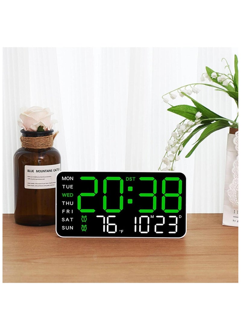 Generic - Borderless Digital Wall Clock with Adjustable LED Color Display – Multi-Function Voice-Controlled Clock, 5-Level Brightness Adjustment, Automatic Photosensitive Sensor, Sleek Wall or Desk Clock for Home & Office - Image 1