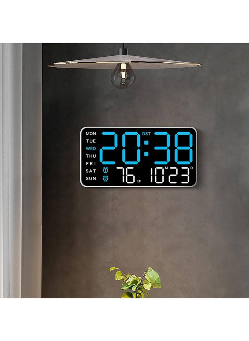 Generic - Borderless Digital Wall Clock with Adjustable LED Color Display – Multi-Function Voice-Controlled Clock, 5-Level Brightness Adjustment, Automatic Photosensitive Sensor, Sleek Wall or Desk Clock for Home & Office - Image 1