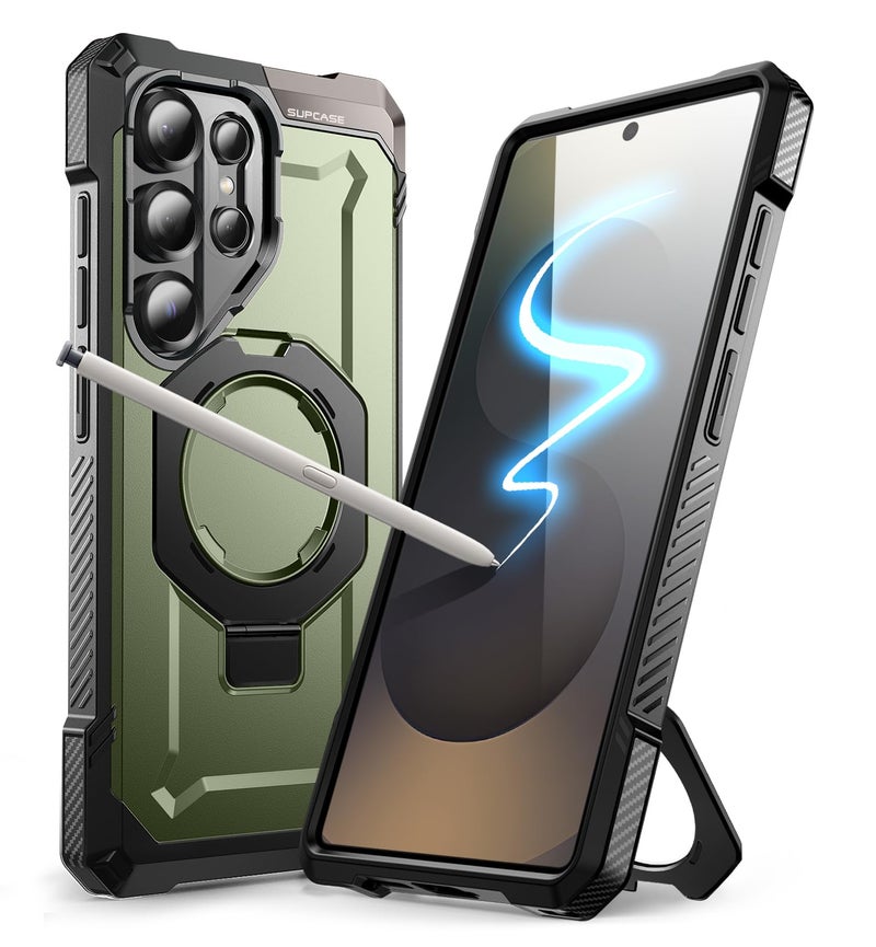 SUPCASE PC For Samsung Galaxy S25 Ultra Back Case With Stand(Unicorn Beetle Grip),[S Pen Friendly] [Compatible With Magsafe] [Military-Grade Protection] Magnetic Phone Case For S25 Ultra 6.9"(Guldan) - Image 1