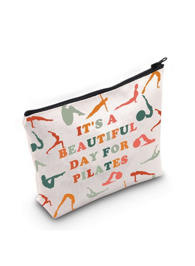 ZJXHPO Pilates Lover Gift Pilates Coach Trainer Instructor Appreciation Gift It's A Beautiful Day For Pilates Makeup Bag With Zipper Yoga Pilates Gift (Pilates) - Image 2