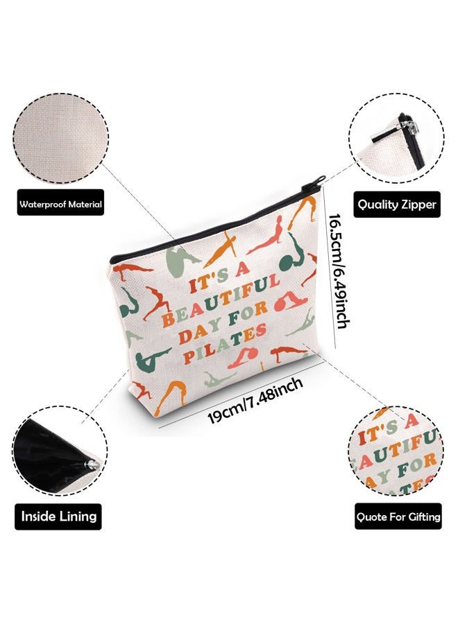 ZJXHPO Pilates Lover Gift Pilates Coach Trainer Instructor Appreciation Gift It's A Beautiful Day For Pilates Makeup Bag With Zipper Yoga Pilates Gift (Pilates) - Image 3