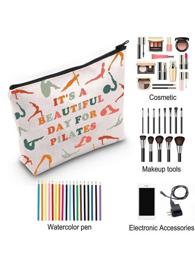 ZJXHPO Pilates Lover Gift Pilates Coach Trainer Instructor Appreciation Gift It's A Beautiful Day For Pilates Makeup Bag With Zipper Yoga Pilates Gift (Pilates) - Image 5