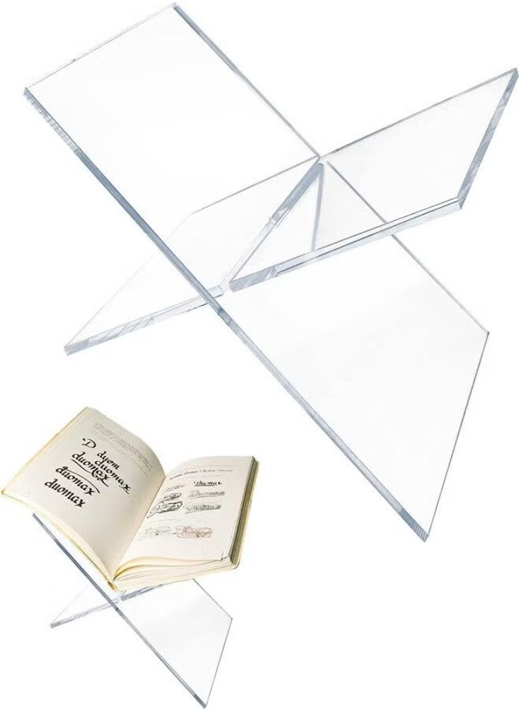 Dreamzon Acrylic Book Stand Acrylic Book Holder Clear Acrylic Book Display Stand Reading Stand For Open And Closed Books Magazines Textbooks Recipe Holder Picture Display  - Image 1