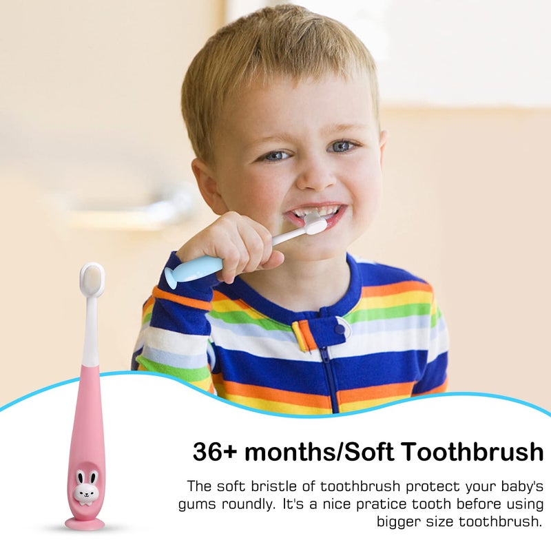 Frerdui Baby Toddler Infant Toothbrush 6 to 12 Months and Up Age 1 2 3 1-2 2-4 Year Old, 10 in 1 Toothbrushes Gift Set with Soft Finger U-shaped Brush Brushing Bristles for Newborns Kids Children Child - Image 5