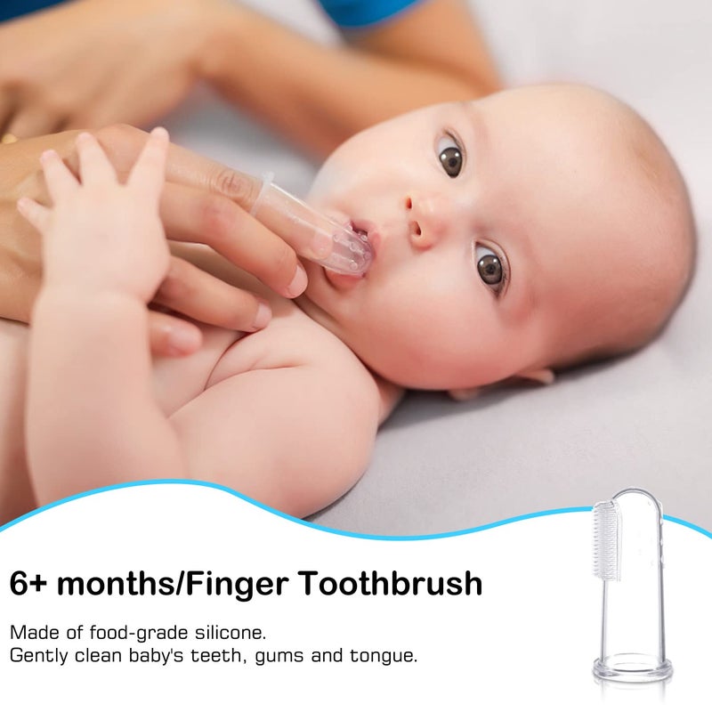 Frerdui Baby Toddler Infant Toothbrush 6 to 12 Months and Up Age 1 2 3 1-2 2-4 Year Old, 10 in 1 Toothbrushes Gift Set with Soft Finger U-shaped Brush Brushing Bristles for Newborns Kids Children Child - Image 3