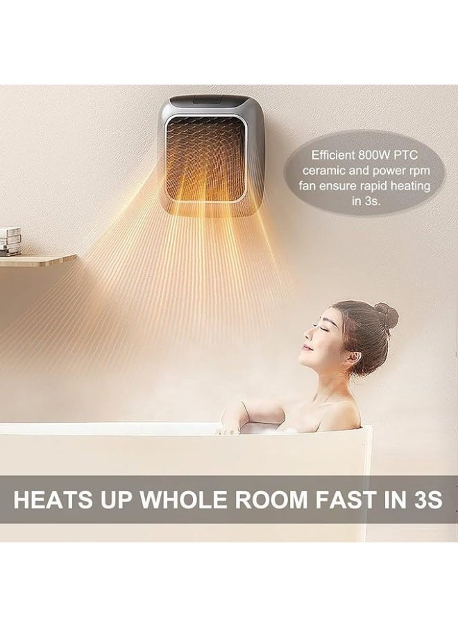 800 Watt Wall Fan Heater With LED Display And Remote Control