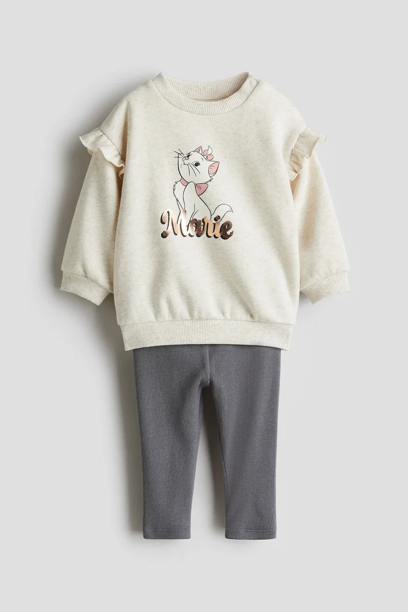 اتش اند ام طقم مزين بطبعة - عبوة من قطعتين