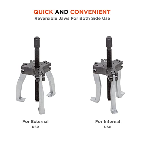 GROZ Ratcheting Gear Puller with Quick Changing Mechanism| Ideal for Pulling out Gears, Pulleys, Flywheels, Shafts etc.| Reversible Jaws| Rust & Wear Resistant| Safe Working Load: 5 Ton| BPL/RT/5T - Image 3