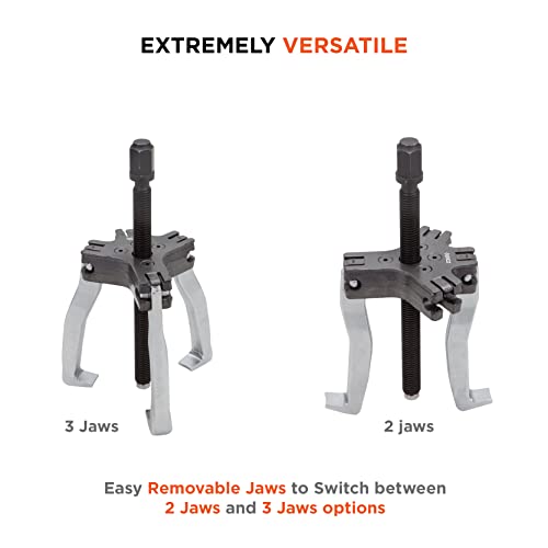 GROZ Ratcheting Gear Puller with Quick Changing Mechanism| Ideal for Pulling out Gears, Pulleys, Flywheels, Shafts etc.| Reversible Jaws| Rust & Wear Resistant| Safe Working Load: 5 Ton| BPL/RT/5T - Image 4