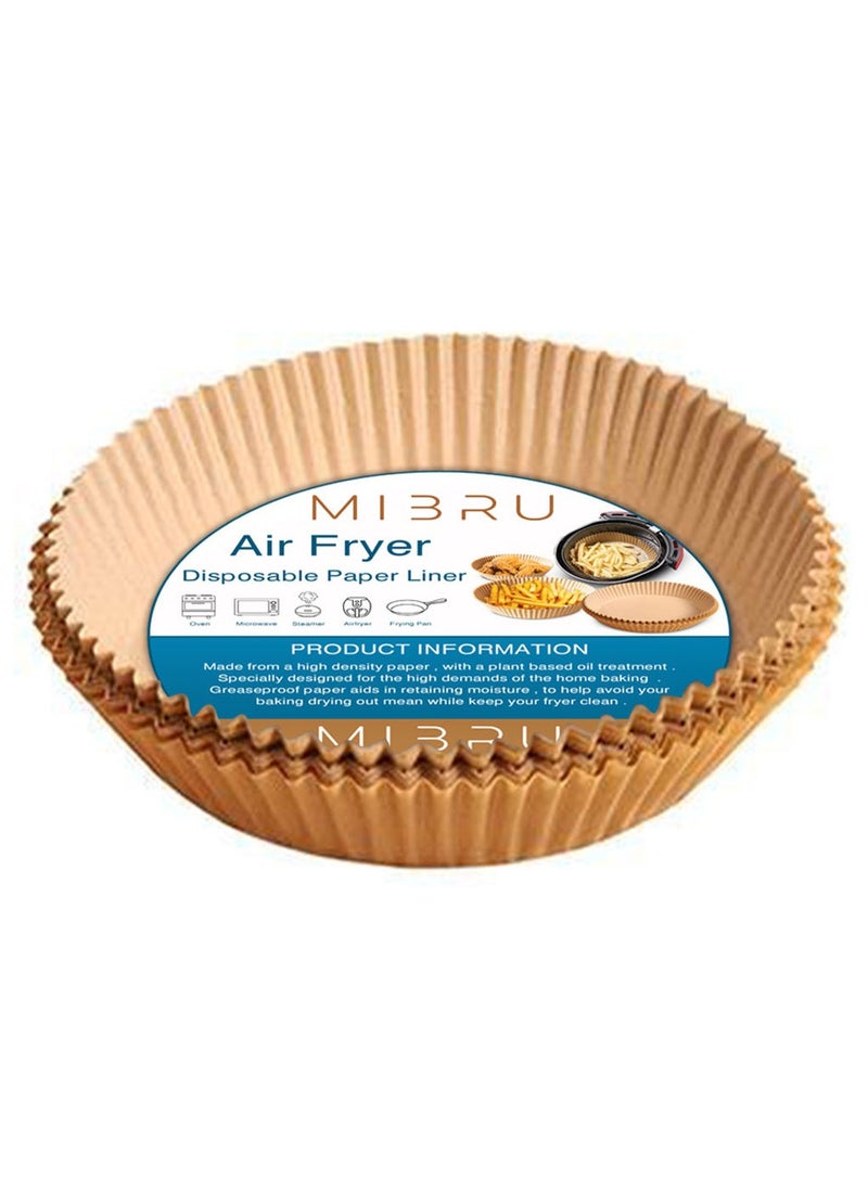 MIBRU Air fryer paper food plate liner brown 20+4.5cm*100  - Image 1