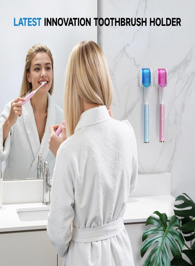 EKOTTOK Toothbrush Holders for Bathrooms【Upgrade Single Slot Design】 Toothbrush Holder Wall Mounted with Cover Moisture-Proof and Dust-Proof Toothbrush Storage Organizer for Shower Family and Travel 2PCS - Image 3