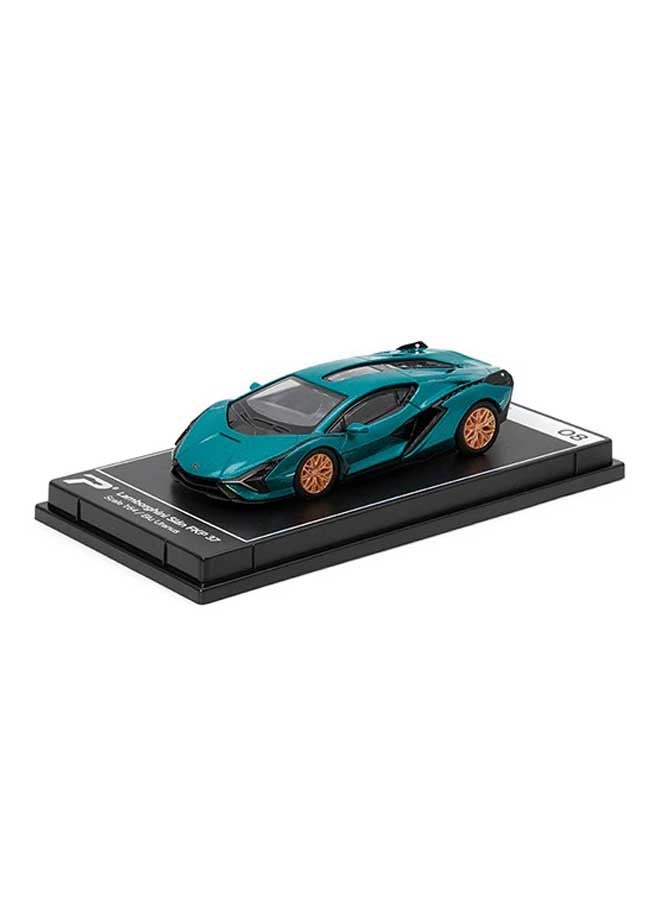 PosterCars - 1:64 Scale Lamborghini Sián FKP 37 (Blu Uranus) Hypercar League Collection, Diecast Models - Image 1