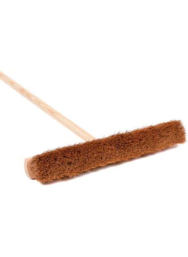 Poaker Broom With Natural Coco Bristles Soft And Stiff Sweeping Brush For Indoor/Outdoor Use, Perfect For Yards, Offices, Warehouses, And Garages (12 Inch, With Handle) - Image 3