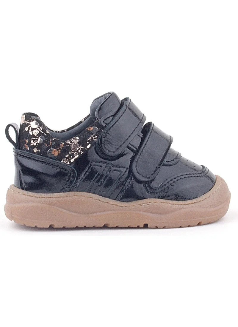 راكربلاس Schaggy Leather Black Patent Leather Baby Sneakers