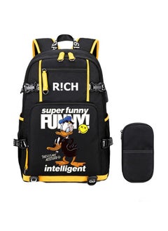 Donald Duck Junior High School Student Backpack Primary School Student Large Capacity School Bag Pencil Case Set 28*14*41cm