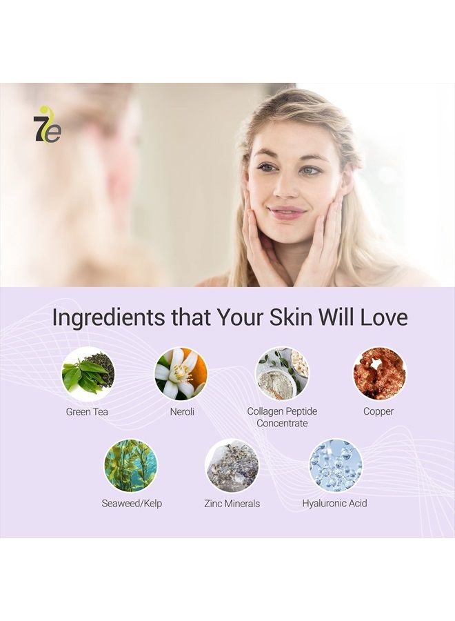 myolift جل موصل 7E ويلنس رستور مع مركب بيولوجي نشط - 4 أونصات - منتجات العناية بالبشرة للوجه مع مستخلص الشاي الأخضر، حمض الهيالورونيك، وببتيدات الكولاجين - مضاد للشيخوخة وشد البشرة - Image 4