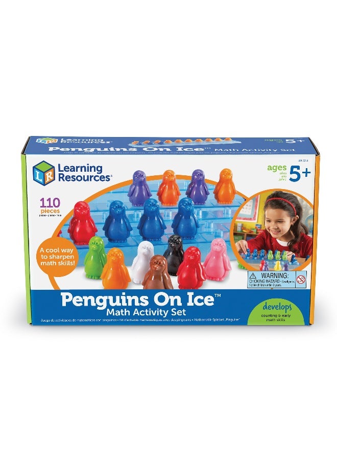 ليرننج ريسورسز مجموعة أنشطة الرياضيات "بطاريق على الجليد" من Learning Resources، لعبة عد وفرز عملية للأطفال، تتضمن 100 عداد بطريق ملون و10 ألواح ثلج - Image 5