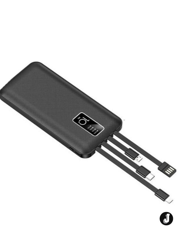 JAJEEK "New Fast Charging Power Bank – 10,000mAh Portable Charger for Simultaneous Charging of 4 Devices (Black/White)" - Image 1