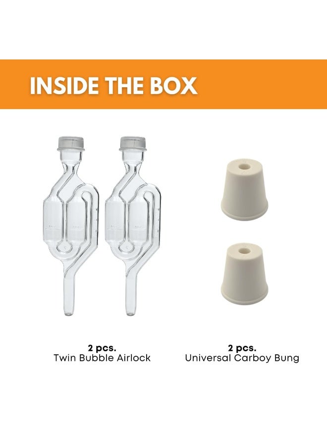 fastrack Twin Bubble Airlock and Carboy Bung Pack of 2 - Image 2