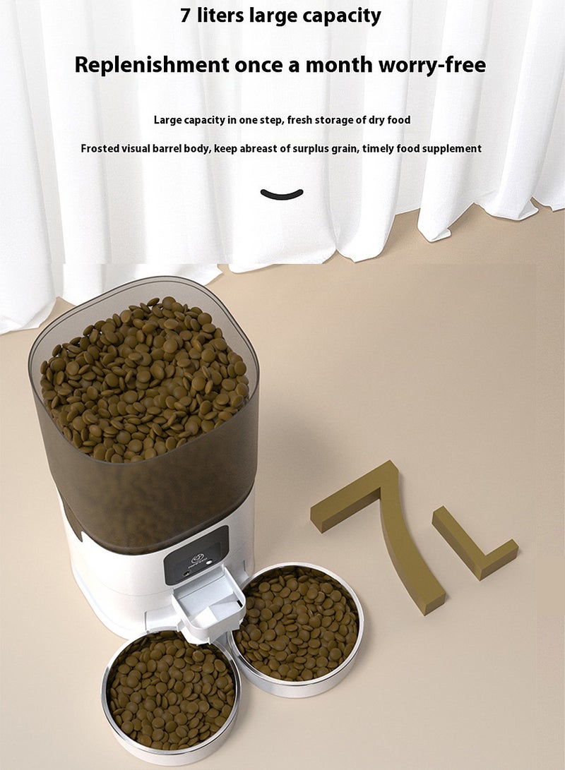 كيدل موزع طعام ذكي للحيوانات الأليفة مع وعاء مزدوج، موزع أوتوماتيكي، طعام موقوت للقطط، وعاء من الفولاذ المقاوم للصدأ، تغذية مزدوجة ذكية - Image 4