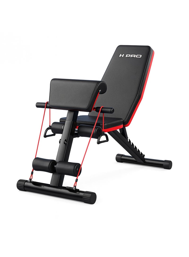 H PRO Adjustable Incline Decline Weight Bench | Foldable Multi-Functional Gym Bench for Home Workout | Sit-Up and Strength Training Bench - Image 1