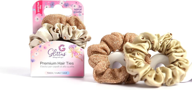 Glitters® Premium Hair Ties Scrunchy Set - 2 Pieces - Image 1