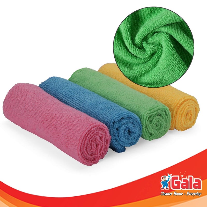 Gala Microfiber Cleaning Cloth Towels Set of 4 Kitchen Wipes Microfiber Cloth for car bike cleaning and home cleaning Glass cleaning cloth Multicolor - Image 2