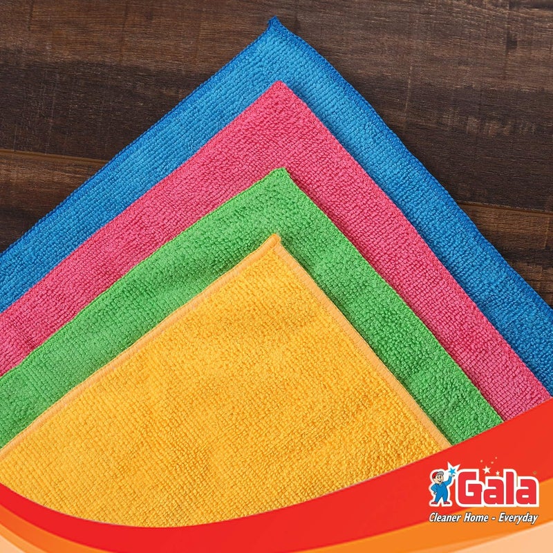 Gala Microfiber Cleaning Cloth Towels Set of 4 Kitchen Wipes Microfiber Cloth for car bike cleaning and home cleaning Glass cleaning cloth Multicolor - Image 3