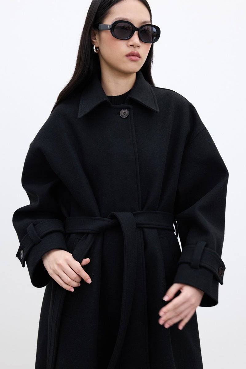 Manuka Andy Oversize Cashmere Coat Black  - Image 3