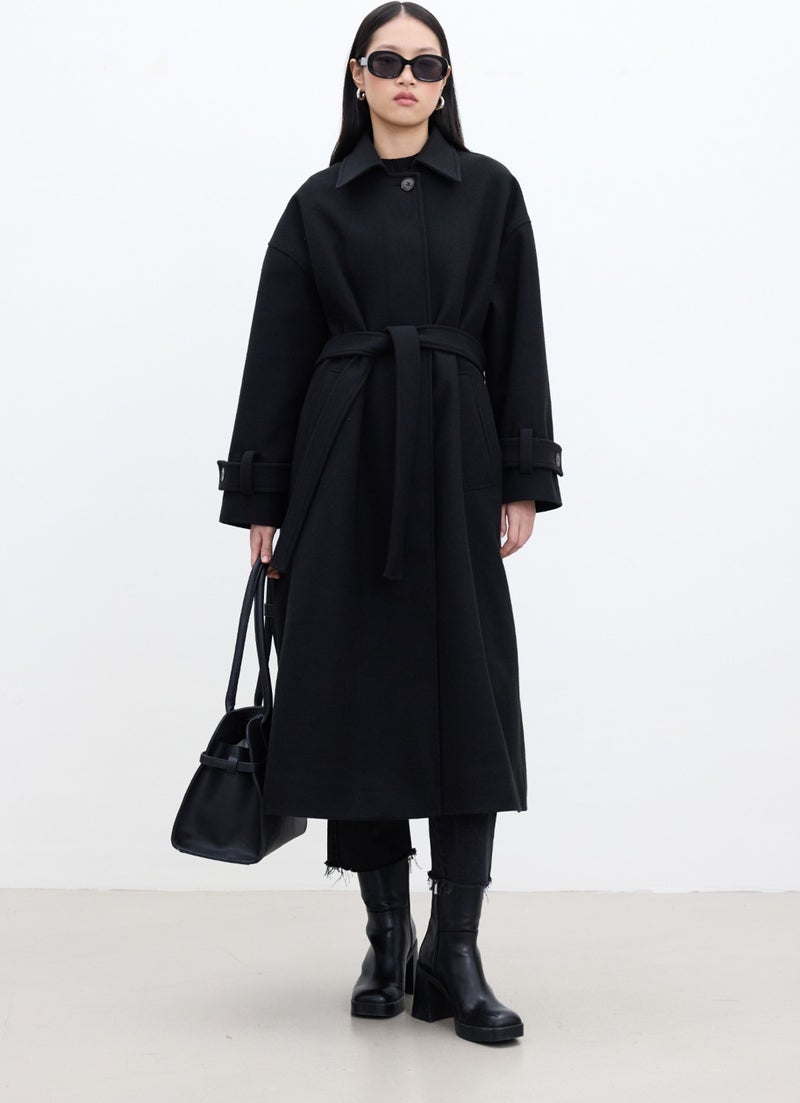 Manuka Andy Oversize Cashmere Coat Black  - Image 2