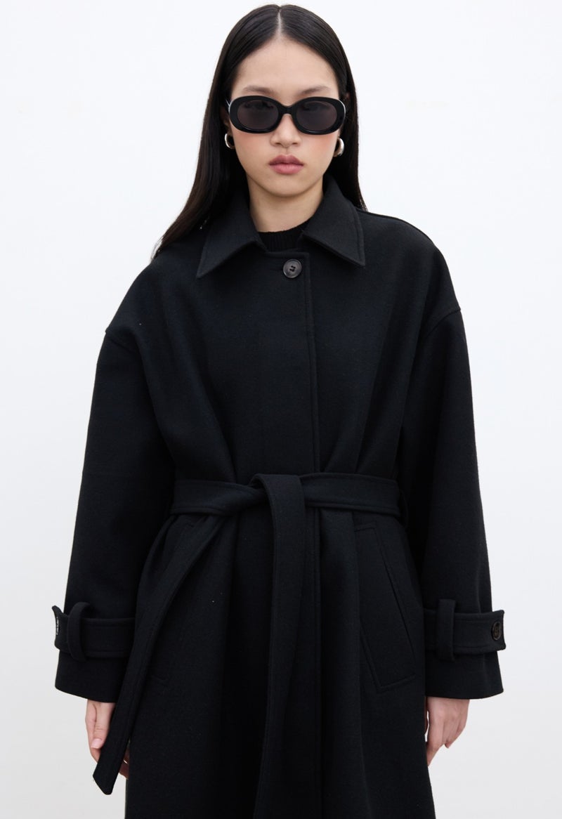 Manuka Andy Oversize Cashmere Coat Black  - Image 5