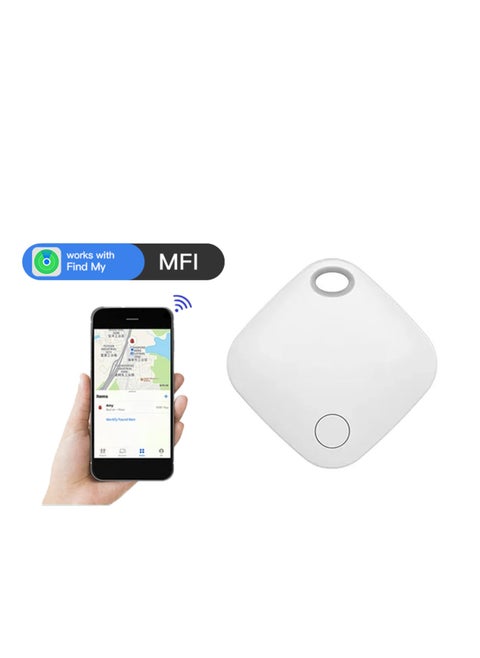 Smart Tag luggage tracking device Key Finder, Works with Apple Find My iOS Only Item Locator for Bags Wallet - White