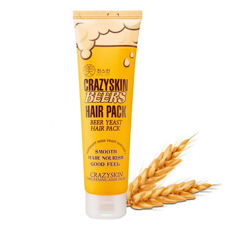 CRAZY SKIN Hair Treatment Mask - pH5.5 Beer Yeast, Protein, Keratin, Argan Oil, Collagen - Repairs Dry, Damaged or Color Treated Hair 6.77oz(200ml) - Image 1