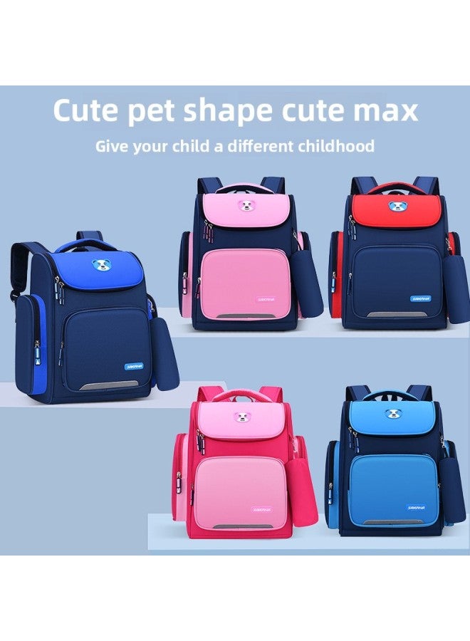 Student Schoolbag Primary School Boys And Girls Children Shoulder Bag Grade 3 To 6 Grade 12 Ridge Protection Burden Reduction Ultra Light Batch-Color:Small Nine Red  - Image 3