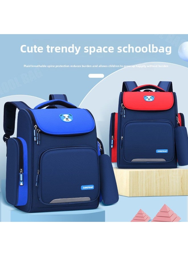 Student Schoolbag Primary School Boys And Girls Children Shoulder Bag Grade 3 To 6 Grade 12 Ridge Protection Burden Reduction Ultra Light Batch-Color:Small Nine Red  - Image 2