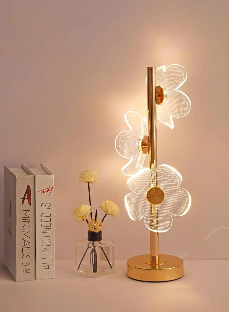 ICTC Table lamp golden color 45cm acrylic modern design unique lighting usb cable suitable for studying or working