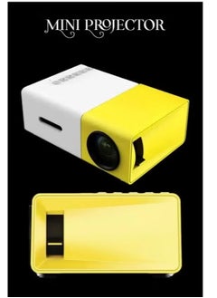 TIGER Mini Projection Machine with USB/HD/AV/TF Card Slot & Mini Pocket Remote Controller for Smartphone/Laptop – Compact, Portable Projector for Movies -- Presentations, Gaming || White/Yellow  - Image 1
