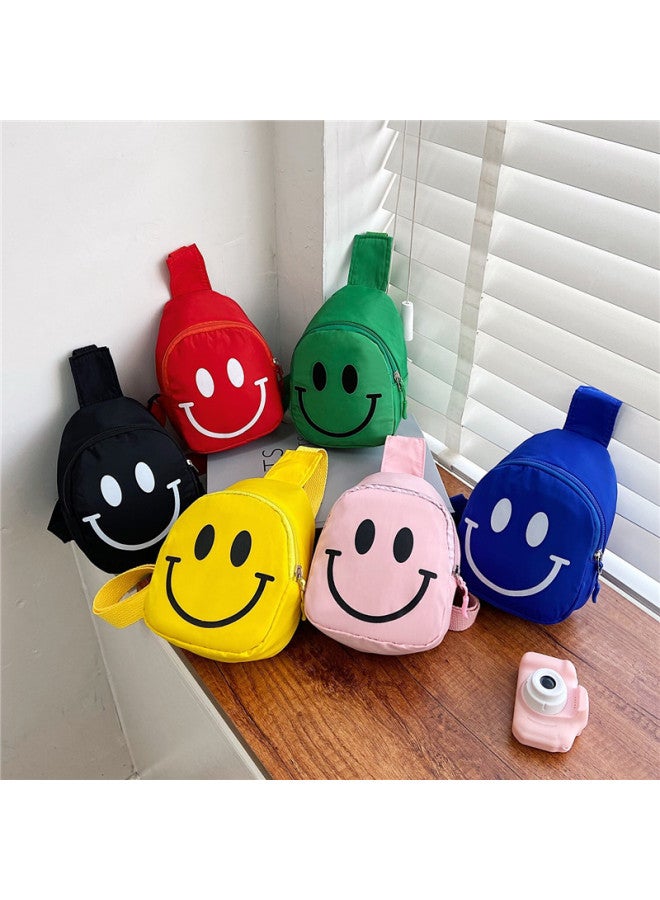 Children's Bag Smiley Crossbody Bag 2025 Fashion Composite Cloth Chest Bag Kindergarten Baby Boys And Girls Backpack-Color:Black 7 - Image 2