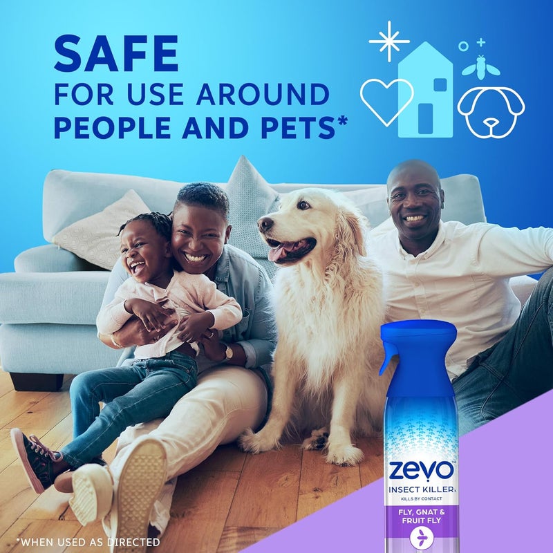 ZEVO Flying Insect Killer Spray - Bug Spray for Home Use - Versatile Gnat, Mosquito, Fruit Fly Killer & More - with Rosemary & Cornmint Oil - for Indoor & Outdoor Use (3 Bottles) - Image 3