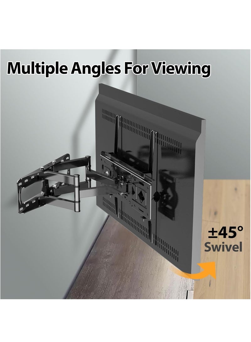 فلاشهوك حامل تلفزيون حائطي كامل الحركة | يناسب أجهزة التلفزيون من ٢٦ إلى ٦٥ بوصة | تصميم مفصلي بستة أذرع | إمالة بزاوية ±١٥ درجة ودوران ١٨٠ درجة | مقاس ٤٠٠ × ٤٠٠ مم مع معيار VESA | يتحمل حمولة ٣٠ كجم، مع وصلة تمديد من ٨٠ إلى ٣٦٠ مم - Image 3