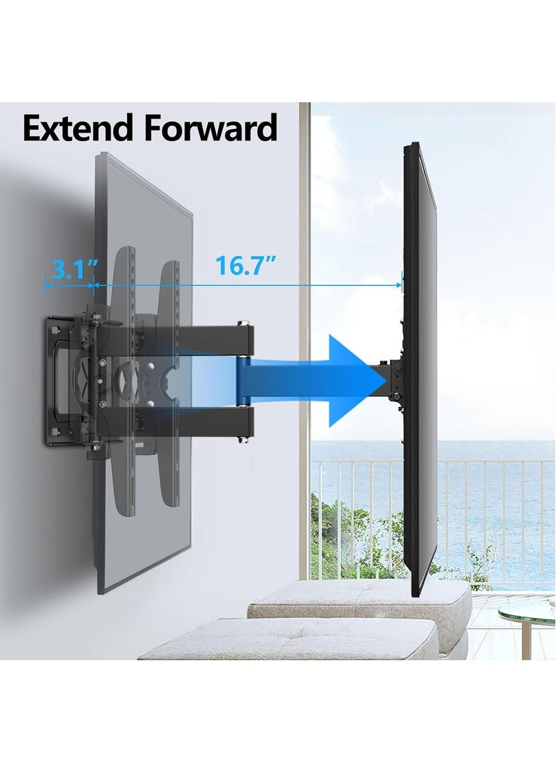 فلاشهوك حامل تلفزيون حائطي كامل الحركة | يناسب أجهزة التلفزيون من ٢٦ إلى ٦٥ بوصة | تصميم مفصلي بستة أذرع | إمالة بزاوية ±١٥ درجة ودوران ١٨٠ درجة | مقاس ٤٠٠ × ٤٠٠ مم مع معيار VESA | يتحمل حمولة ٣٠ كجم، مع وصلة تمديد من ٨٠ إلى ٣٦٠ مم - Image 4