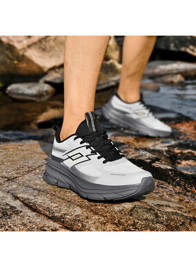 Lotto Men's Casual Outdoor Hiking Sports Leather Waterproof Trail Running Shoes 958 Gray Size 40 - Image 3