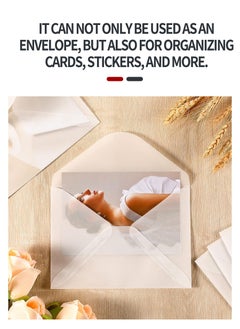 Beirui Envelopes, 15pcs Translucent Paper Envelopes and 15pcs Stamp Stickers, Kraft Envelopes, 125mm x 185mm Envelopes, for Invitation Postcard Envelopes, Wedding Birthday Party Greeting Card Envelopes  - Image 5
