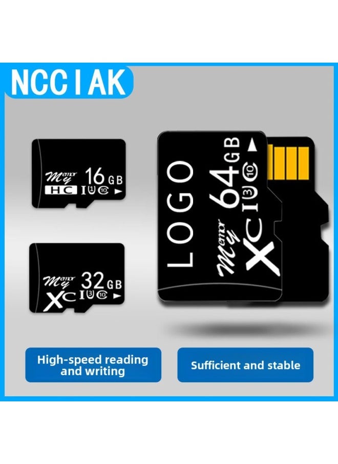 Generic - 128G Memory Card Class10 High-speed Mobile Phone Storage Card SD Card TF Card Flash Card High-speed Memory Card Wholesale-Color:Black-Capacity:16GB-quality Version U3 - Image 1