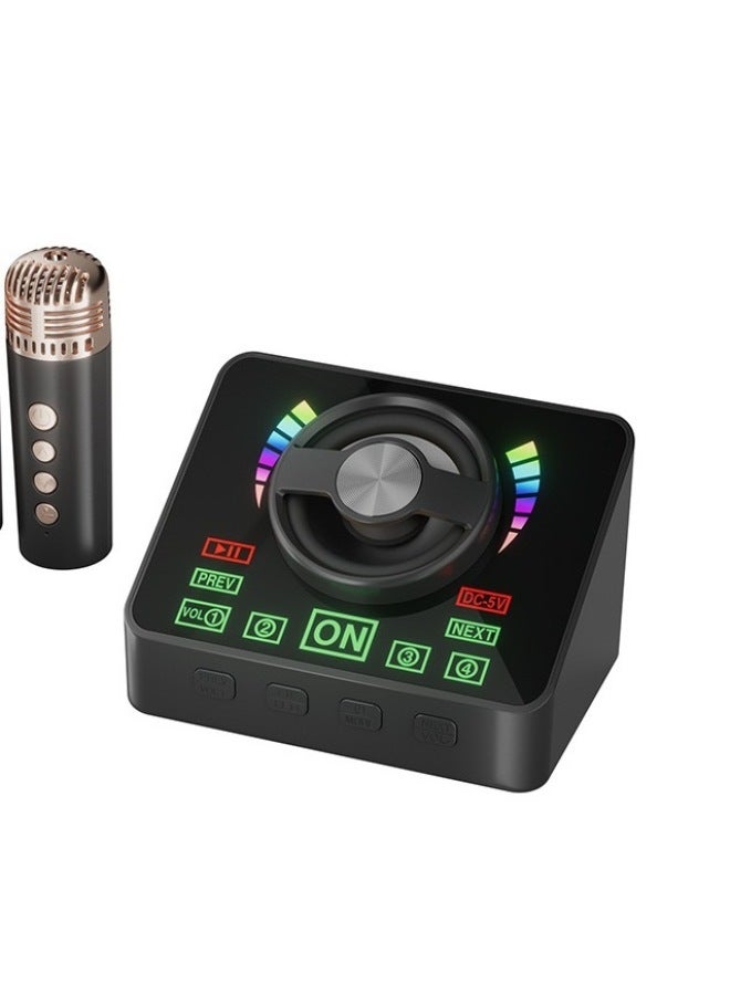 نيوترل ميكروفون بلوتوث كاريوكي متكامل مع إضاءة K12k30، ميكروفون منفصل للاستخدام الخارجي، مجموعة KTV للأطفال والعائلات - Image 1