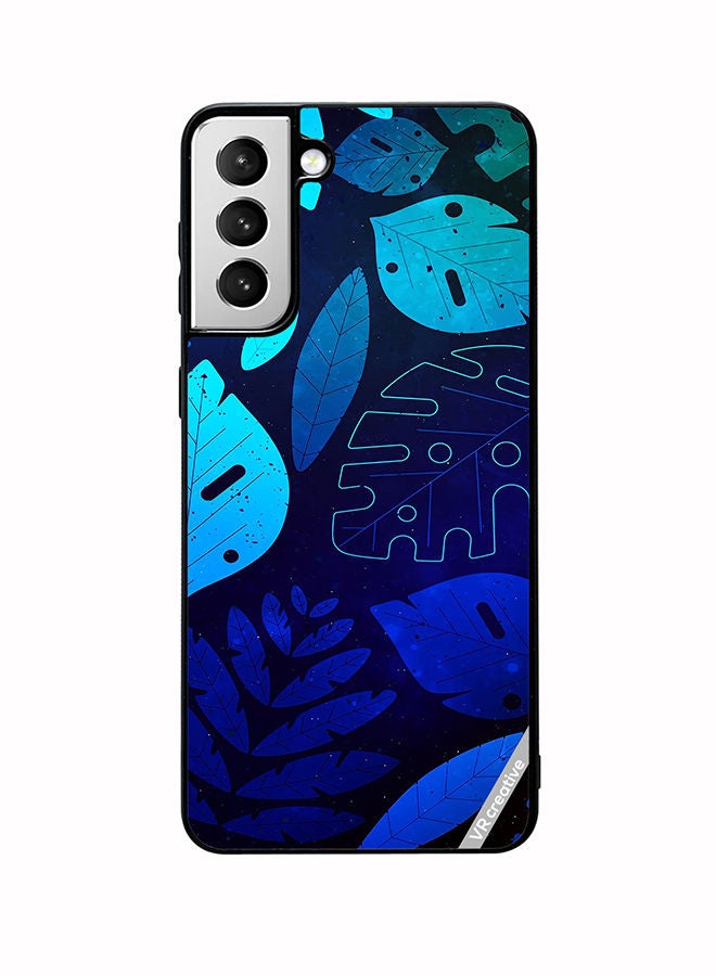VR CREATIVE Protective Case Cover For Samsung Galaxy S22 Plus 5G Blue Tropical Leaves Design Multicolour - Image 1