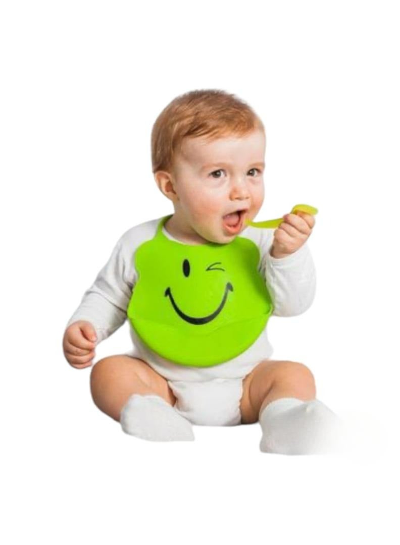 Silicon Waterproof Foldable Baby Drool Bib for Feeding Baby Boys/Girls (6-72 months) with Adjustable Neck & Food Catcher Pocket (Pink) - Image 5