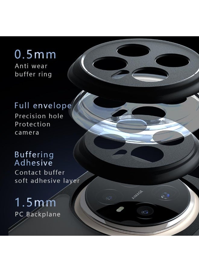 Case Cover Shockproof Hard PC Back Soft TPU Frame Matte Black Slim Protective Cover Compatible with  Honor Magic 8 Pro ( Black) - Image 3