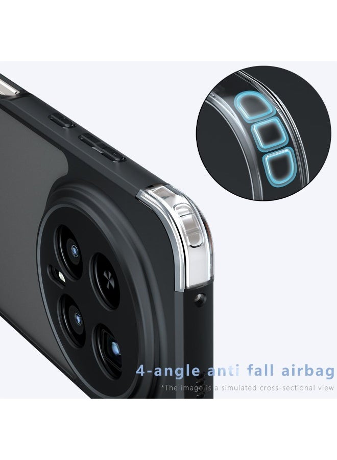 Case Cover Shockproof Hard PC Back Soft TPU Frame Matte Black Slim Protective Cover Compatible with  Honor Magic 8 Pro ( Black) - Image 5